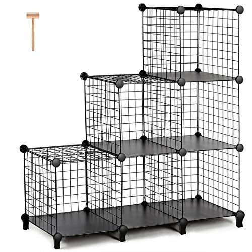Home DIY 8 Cubes Grid Wire Storage Cube Shelves Bookcase Display Organizer New 